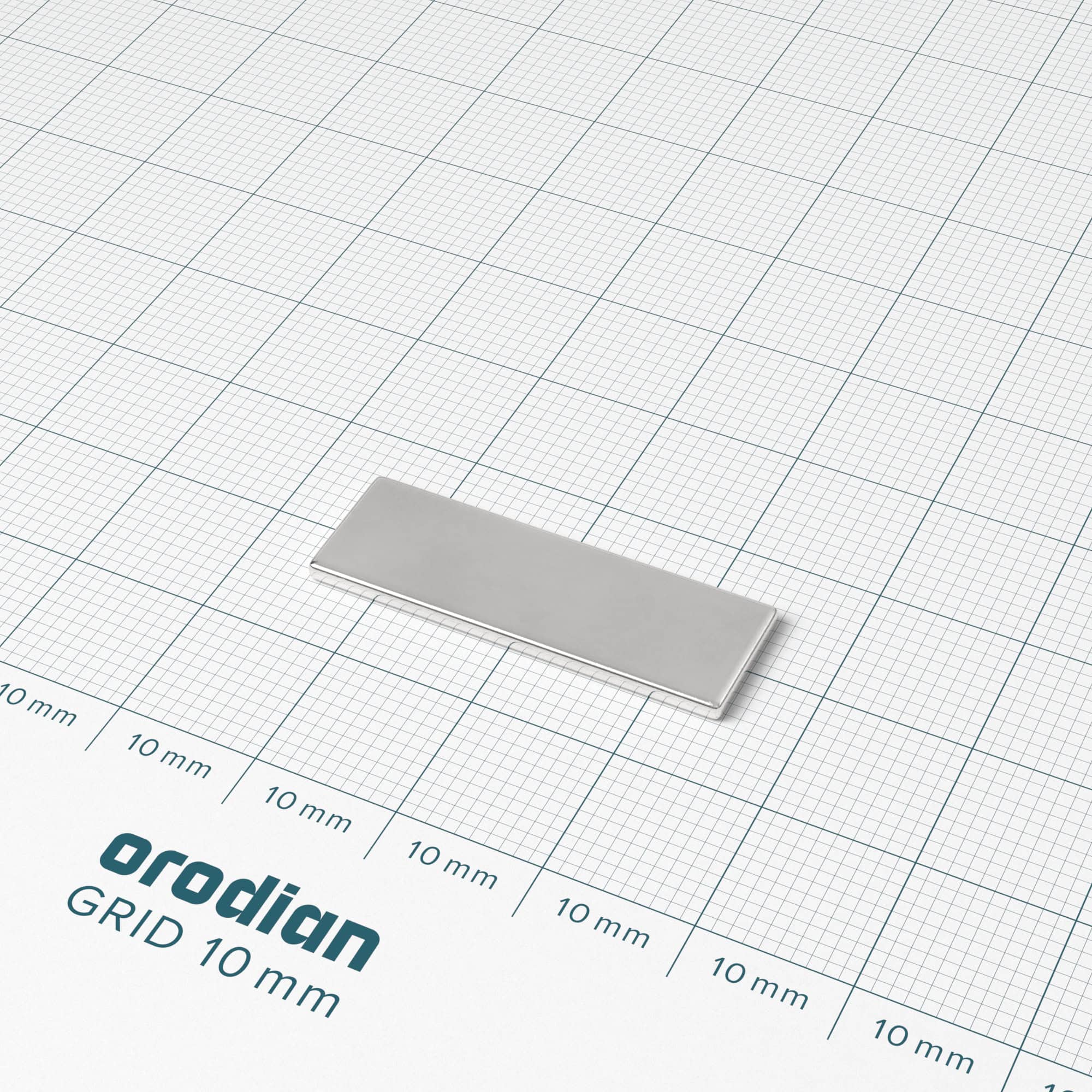 Neodymium magnet, block, 30×10×1.5 mm - N38 - Image 2