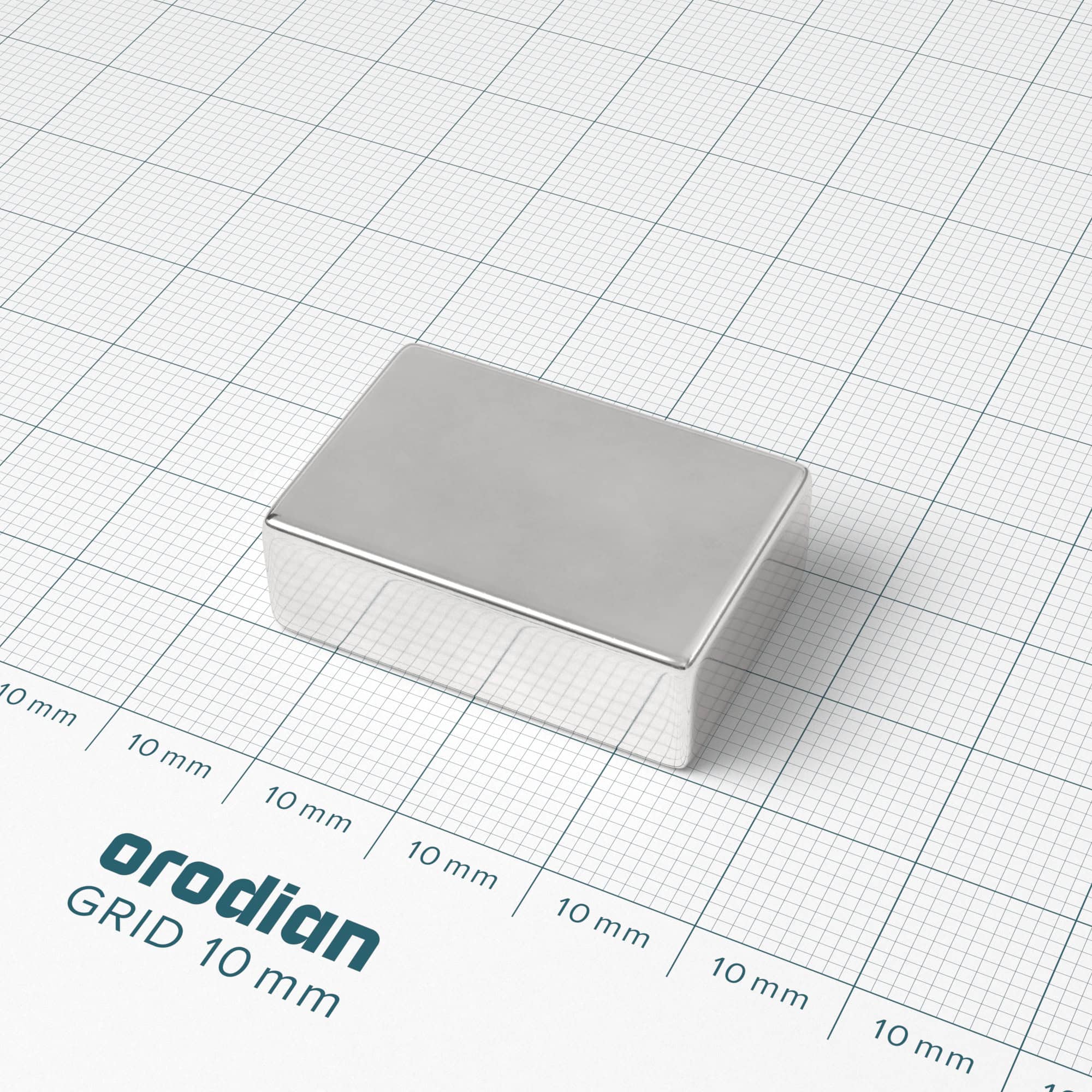 Neodymium magnet, block, 30×20×10 mm - N38 - Image 2