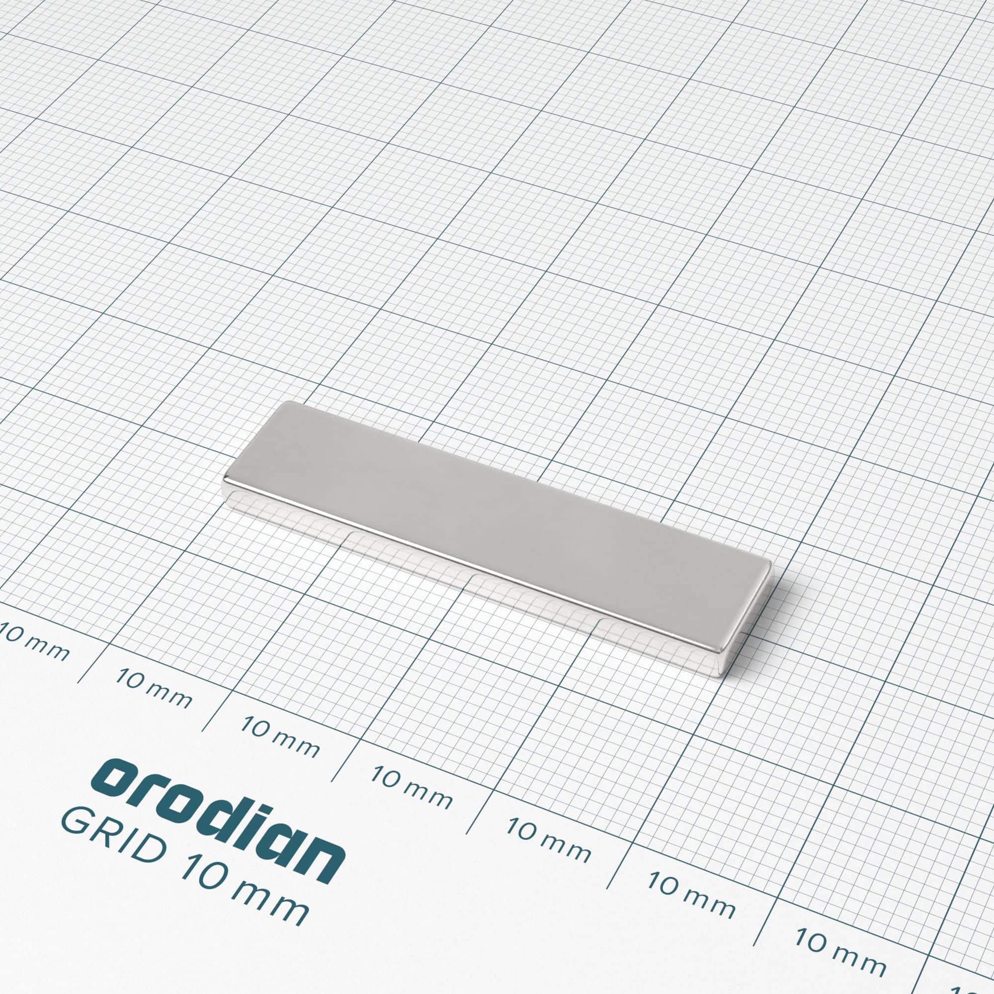 Neodymium magnet, block, 40×10×3 mm - N38 - Image 2