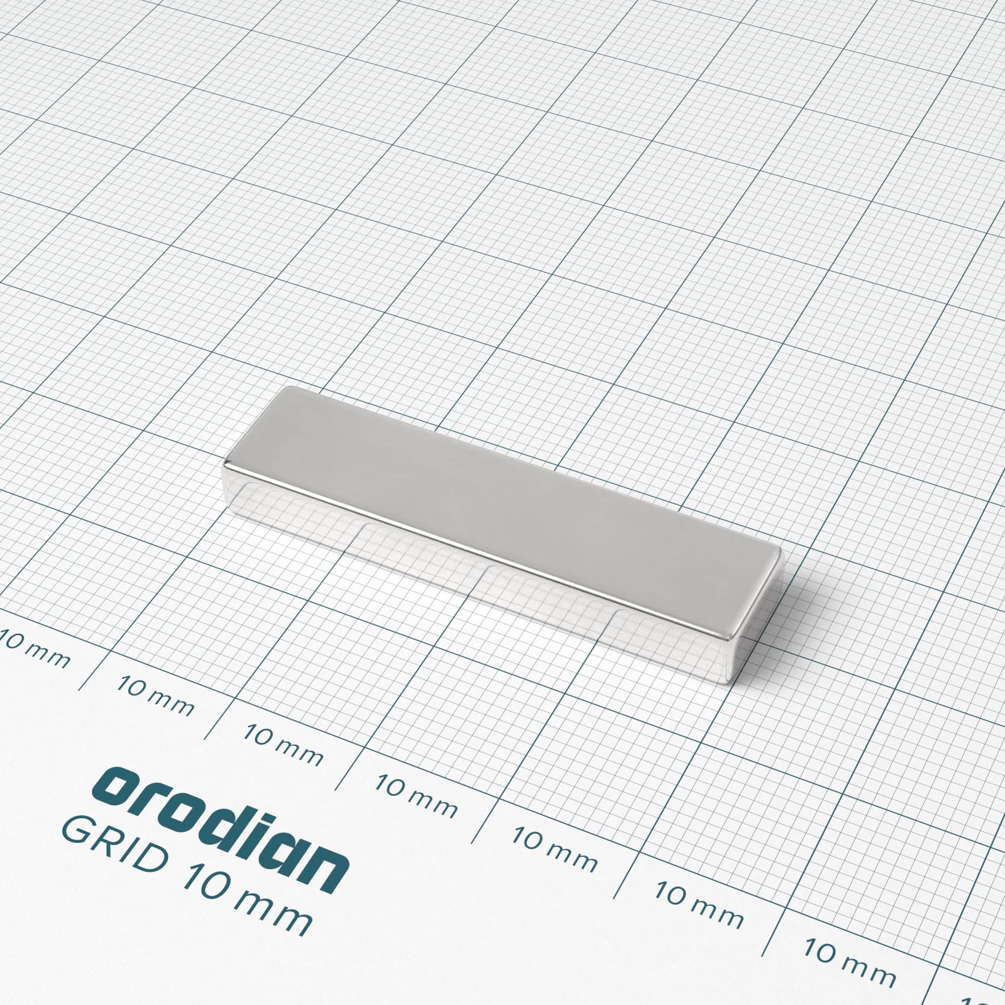 Neodymium magnet, block, 40×10×5 mm - N38 - Image 2