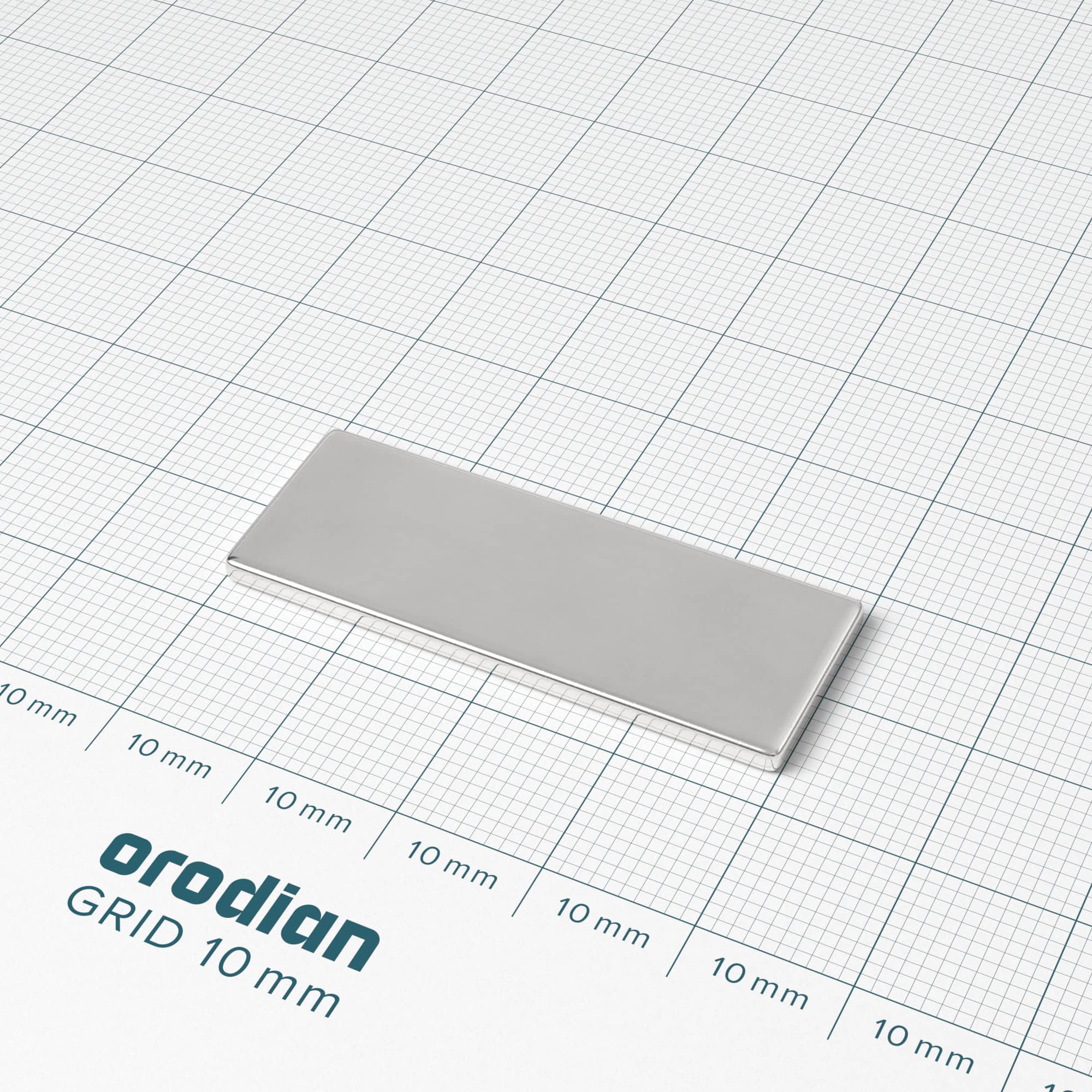 Neodymium magnet, block, 40×15×2 mm - N38 - Image 2
