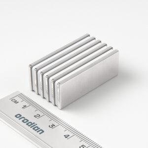 Neodymium magnet, block, 40×15×2 mm - N38
