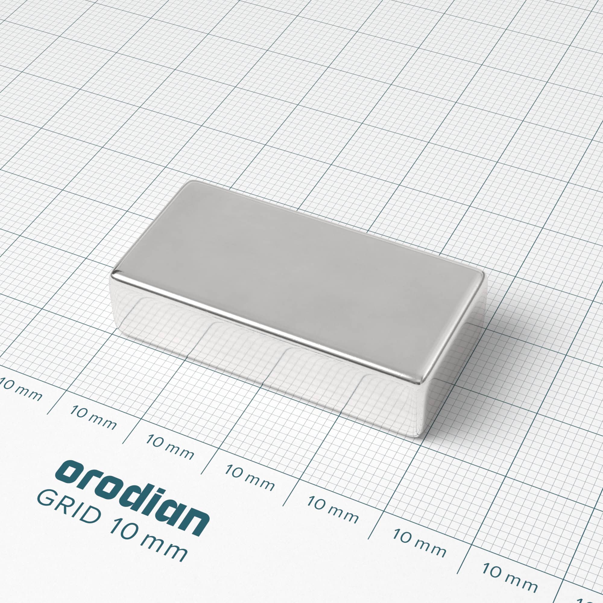 Neodymium magnet, block, 40×20×10 mm - N38 - Image 2