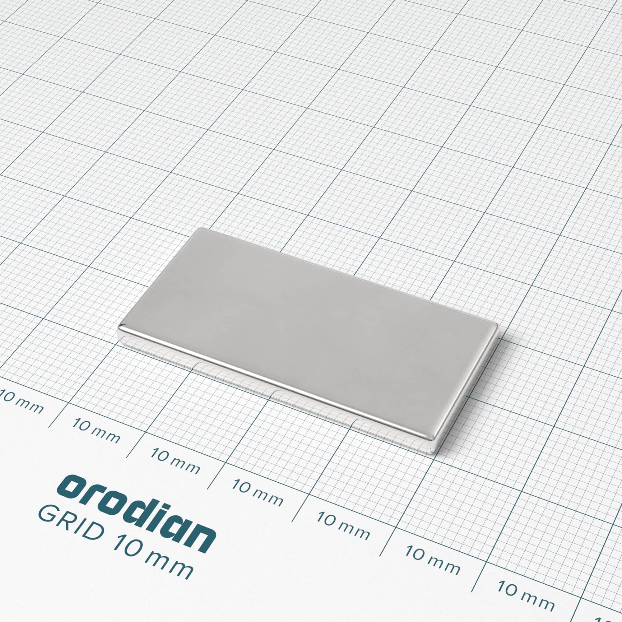 Neodymium magnet, block, 40×20×3 mm - N38 - Image 2