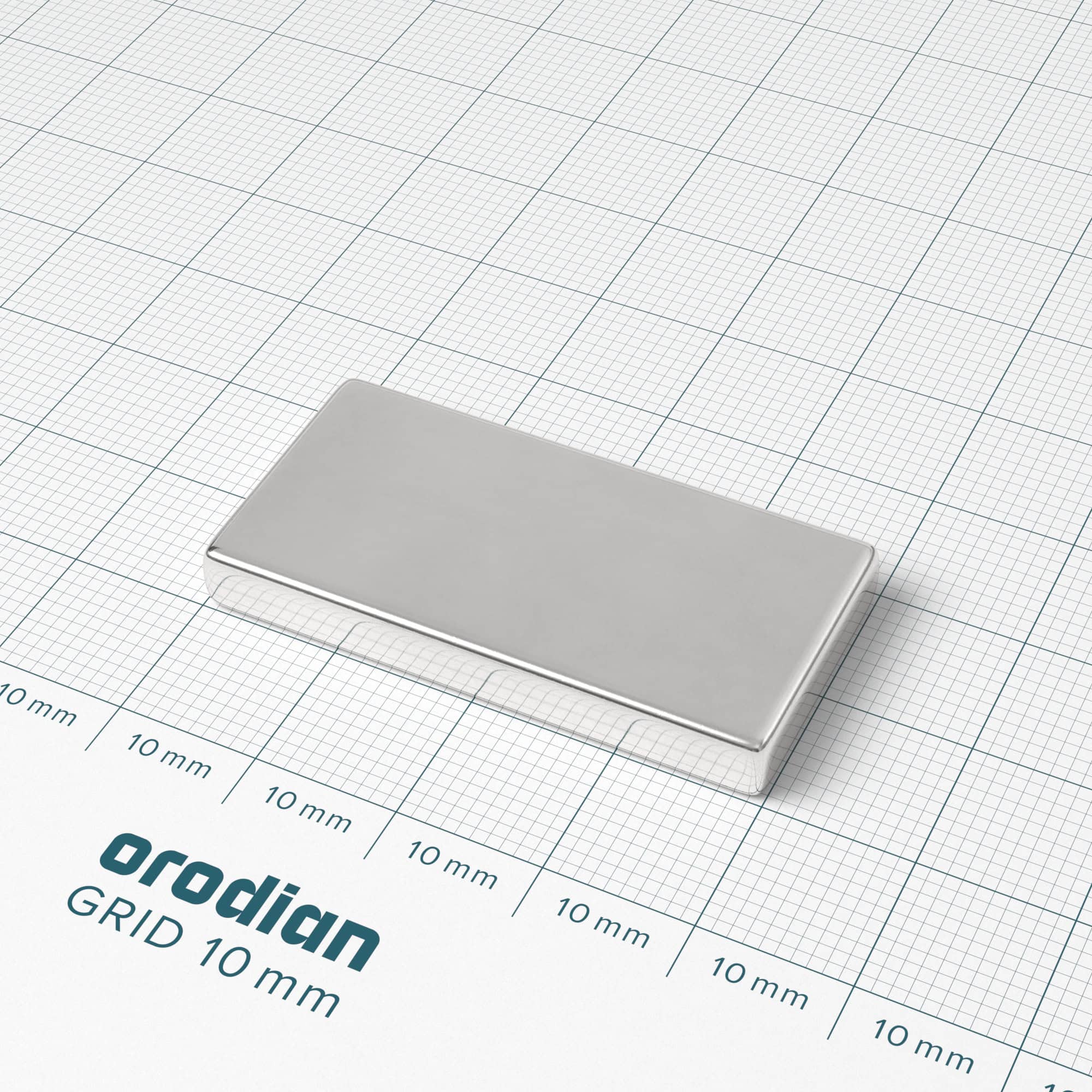 Neodymium magnet, block, 40×20×5 mm - N38 - Image 2