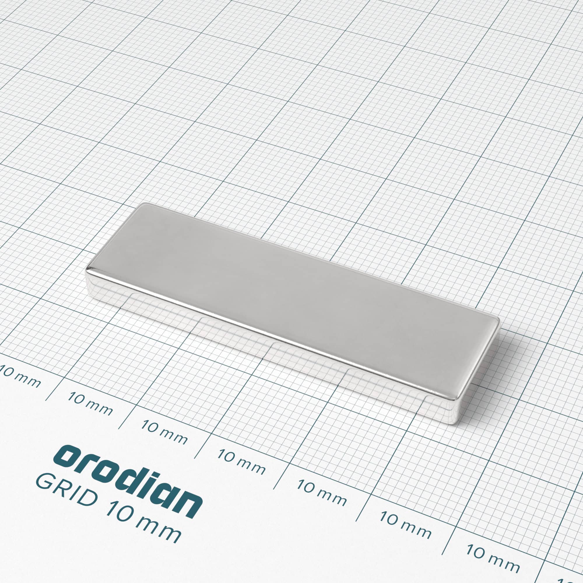 Neodymium magnet, block, 50×15×5 mm - N38 - Image 2