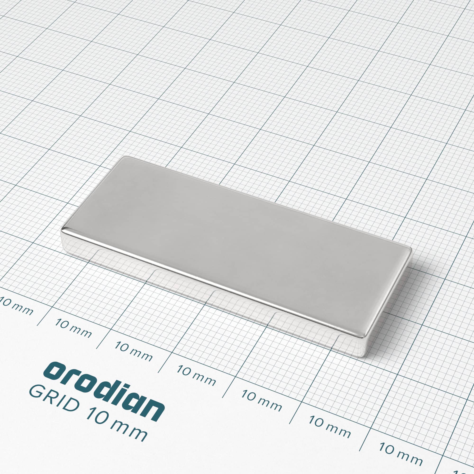 Neodymium magnet, block, 50×20×5 mm - N38 - Image 2