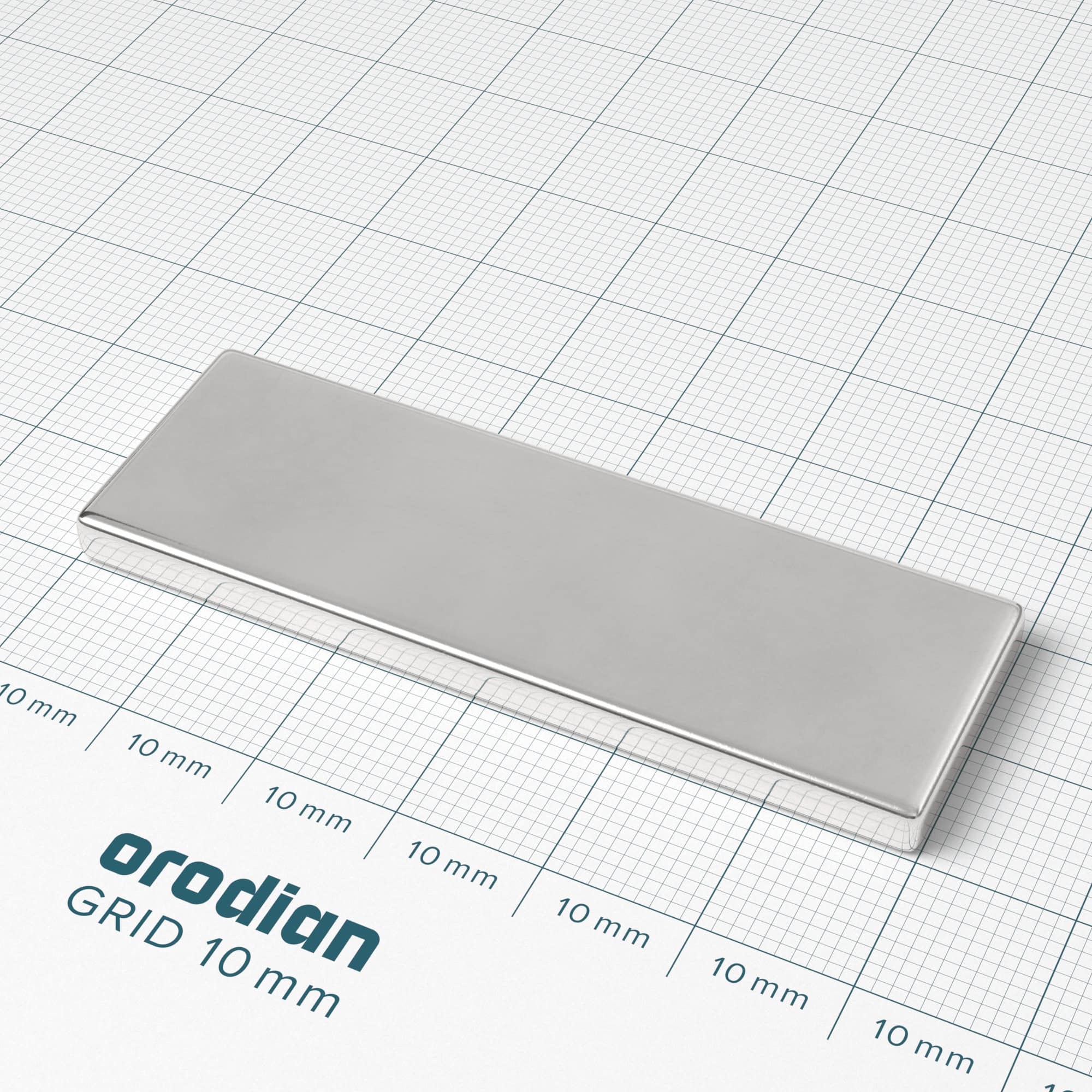 Neodymium magnet, block, 60×20×4 mm - N38 - Image 2