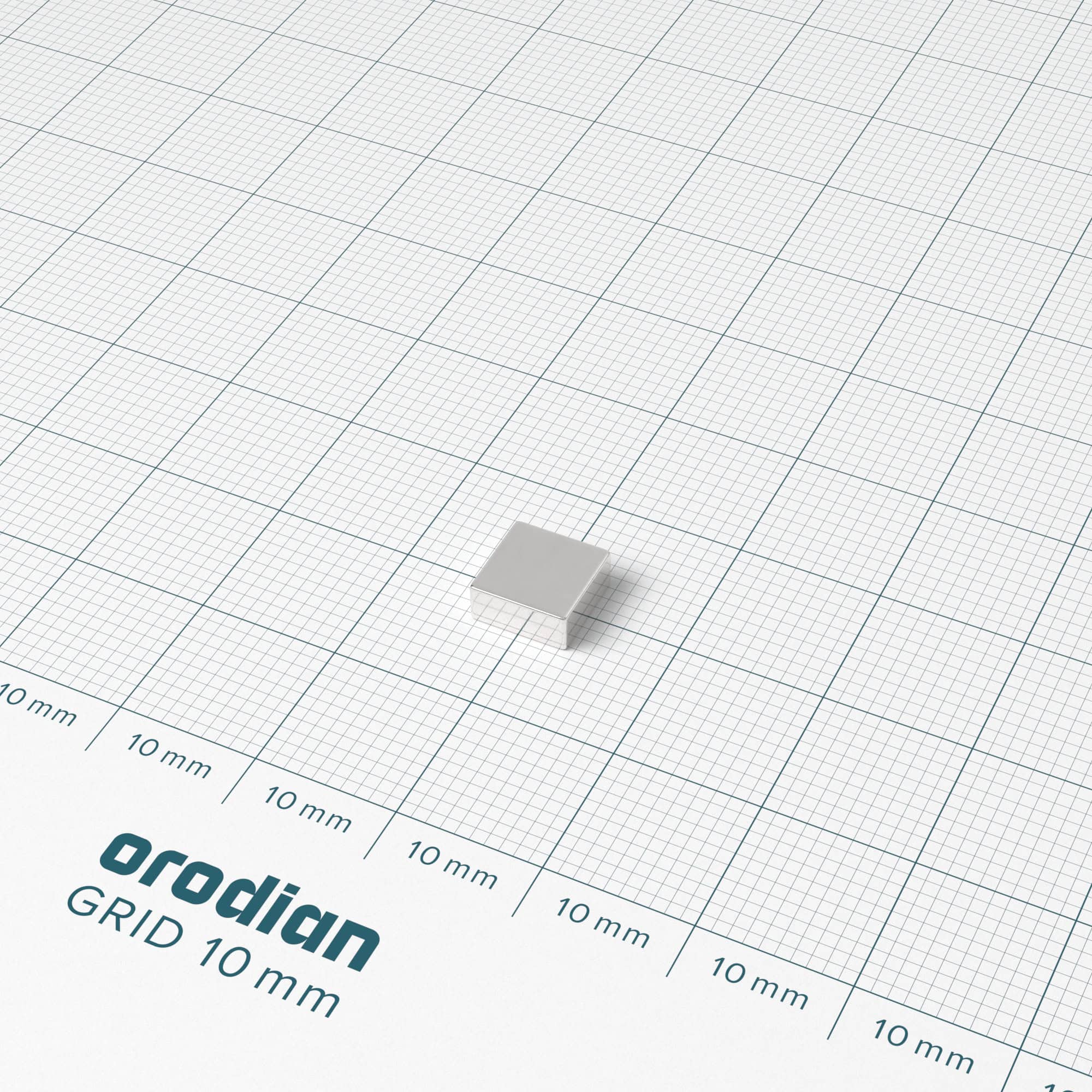 Neodymium magnet, block, 7×7×3 mm - N38 - Image 2