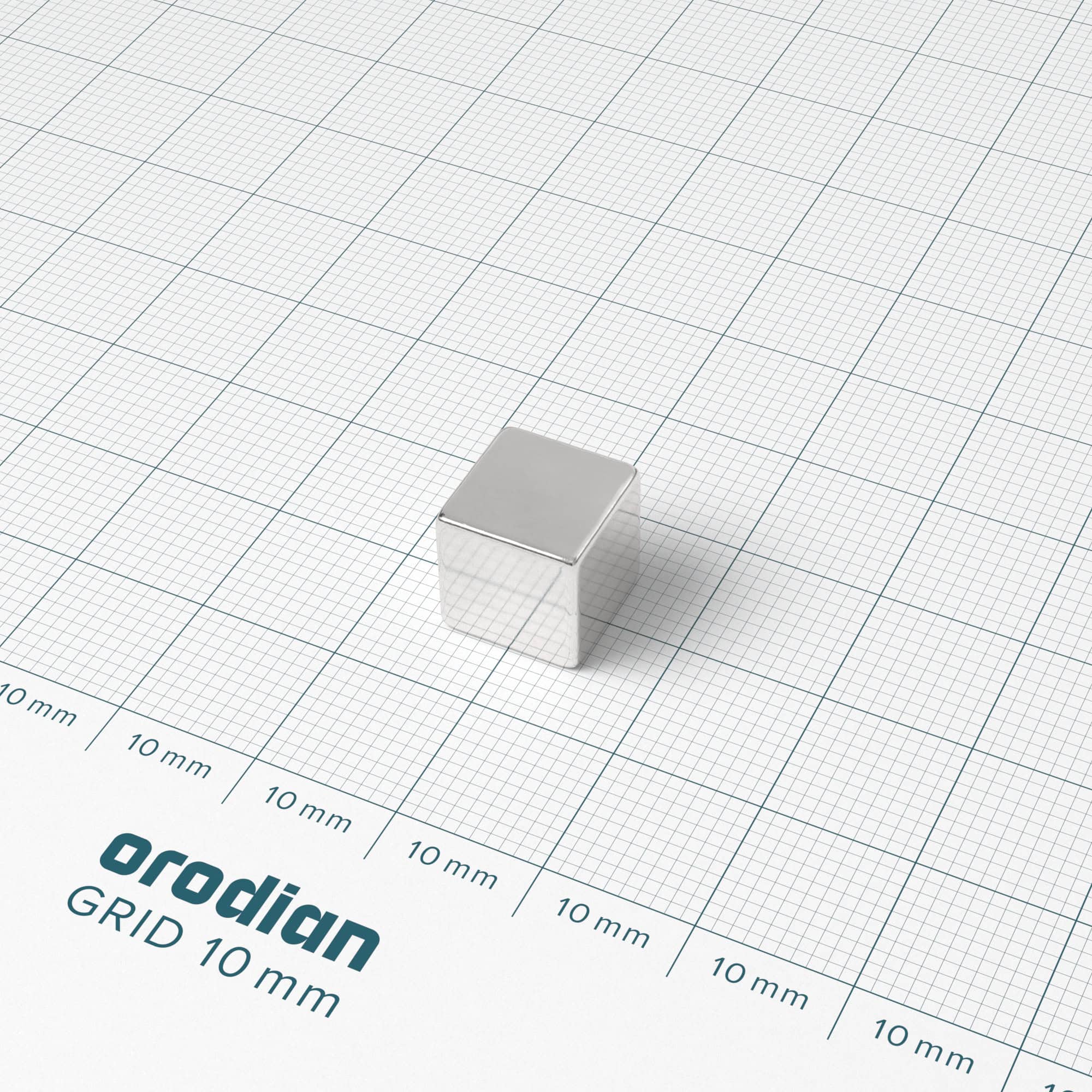 Neodymium magnet, cube, 10×10×10 mm - N38 - Image 2