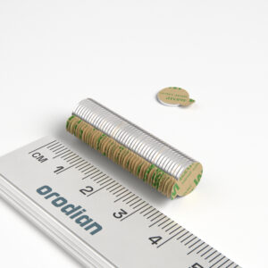 Neodymium magnet, disc, 8×0.75 mm, self-adhesive - N38