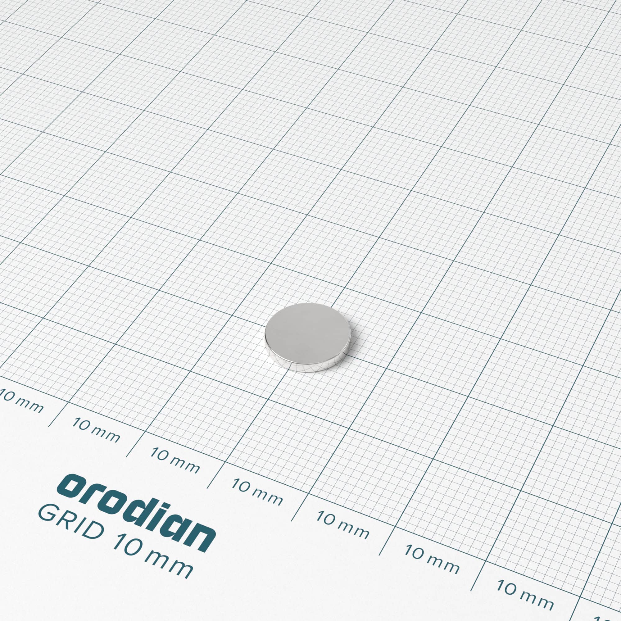 Neodymium magnet, disc, 10×1.5 mm - N38 - Image 2