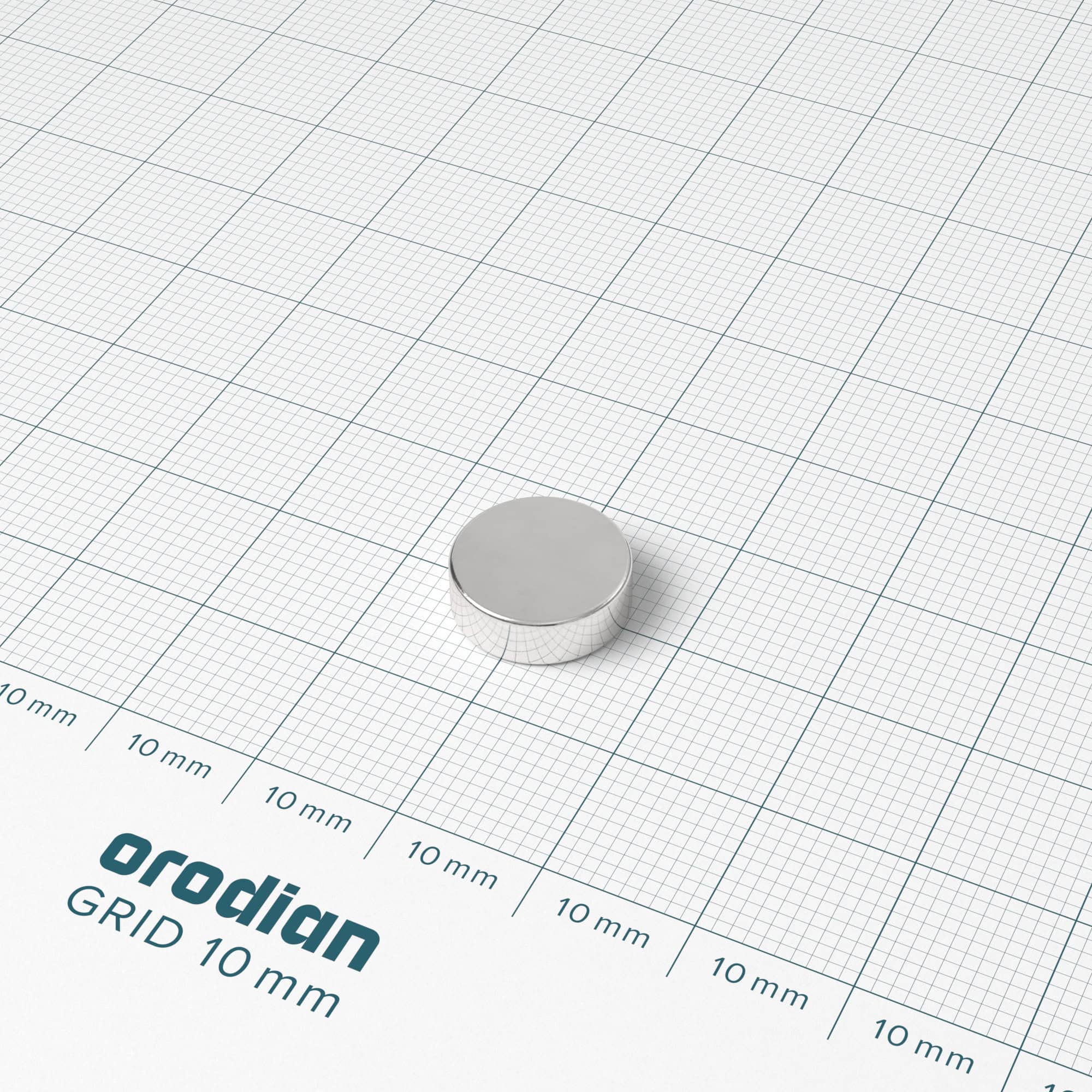 Neodymium magnet, disc, 12×4 mm - N38 - Image 2