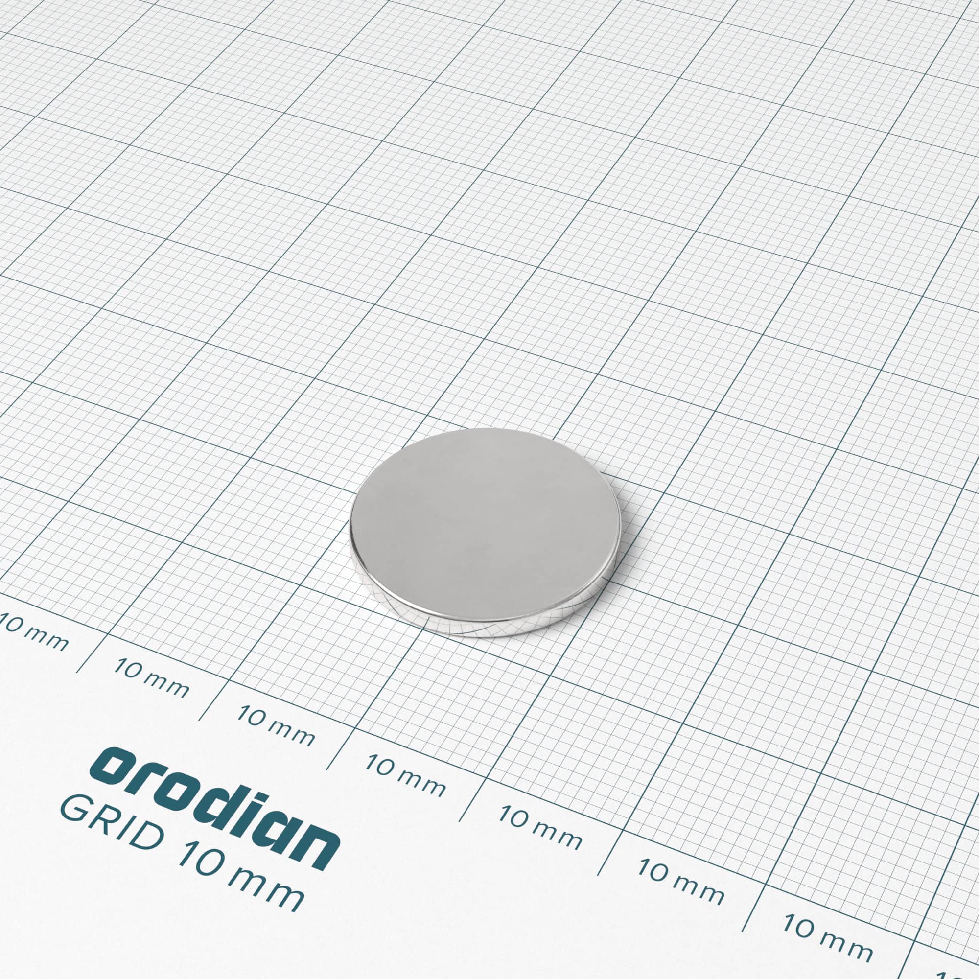 Neodymium magnet, disc, 20×2 mm - N38 - Image 2