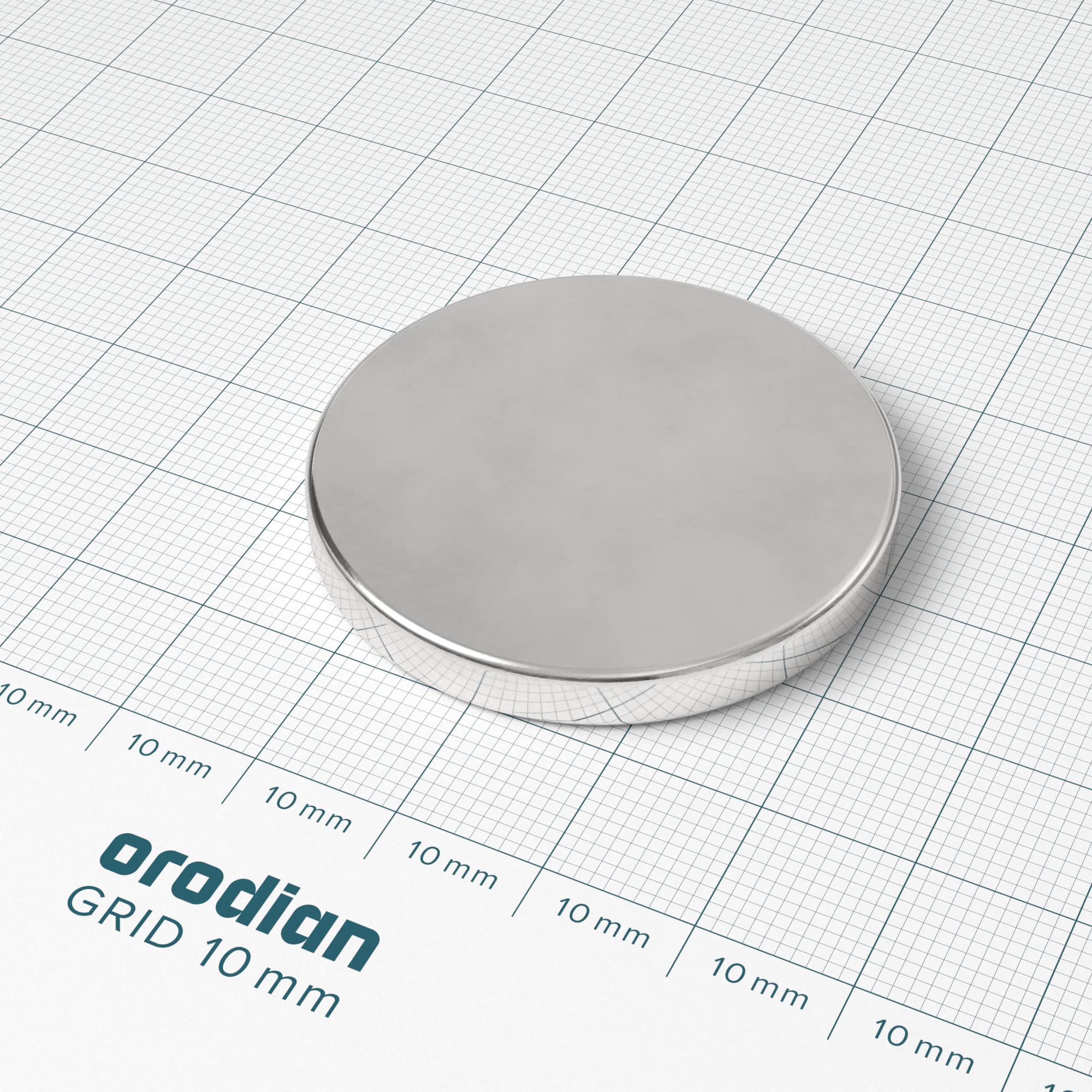 Neodymium magnet, disc, 40×5 mm - N38 - Image 2