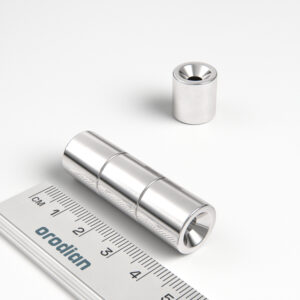 Neodymium magnet, disc, 12.9×14 mm, with hole M4 (diametral magnetisation) - N42